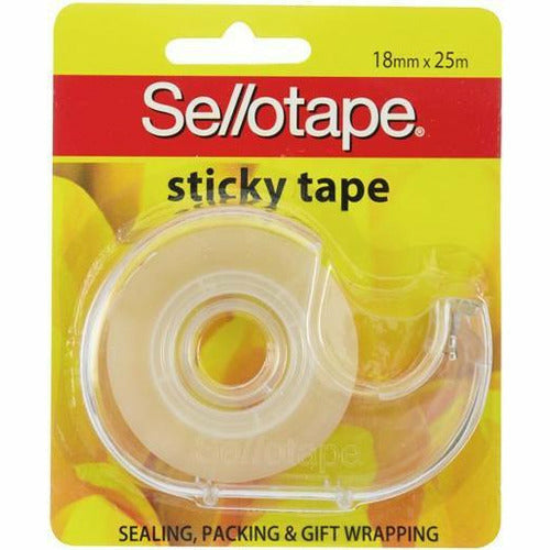 Sellotape Sticky Tape with Dispenser 18mm x 25m