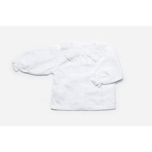 Juliana Longsleeve Shirt with Collar 18M White