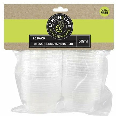 60ml Plastic Food Containers with Lid 20pk