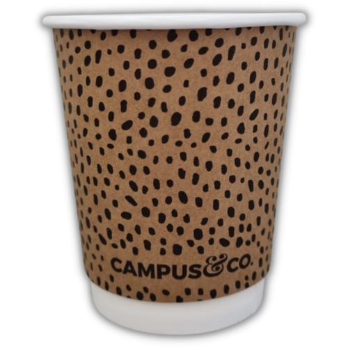 Campus&Co Coffee Cup Double Wall Abstract on Kraft 8oz 25/sleeve