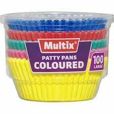 Multix  Patty Pans Coloured 100 Pack