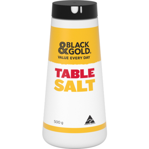 Black & Gold Table Salt Drum 500g