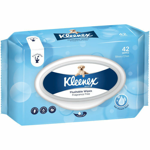 Kleenex Flushable Wipes 42pk - Unscented