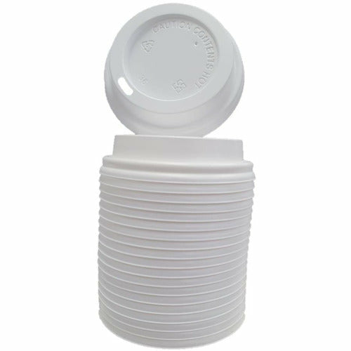 Campus&Co. Disposable Double Wall Coffee Cup White Lid 50/sleeve
