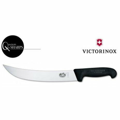 Victorinox Slicing Knife Curved Wide Blade Black Handle 25cm