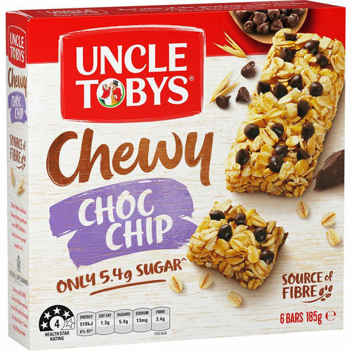 Uncle Toby Muesli Bars Chewy Chocolate Chip 6pk