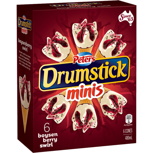 Peters Mini Boysenberry Drumsticks 6 pack
