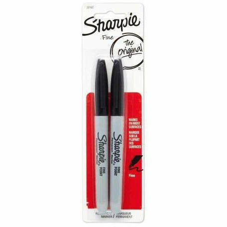 Sharpie Permanent Marker Black Fine 2pk