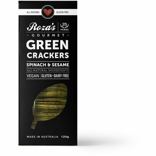 Roza's Green Gluten Free Wafers - Spinach & Sesame 120g