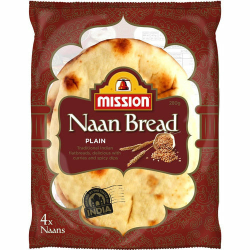 Mission Naan Bread Plain 4 Pack 280g