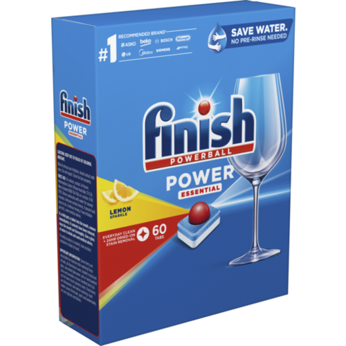 Finish Power Essential Lemon Dishwasher Tablets 60 Pack