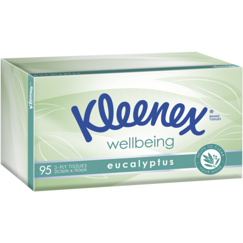 Kleenex Facial Tissues Extra Care Eucalyptus 95 Pack