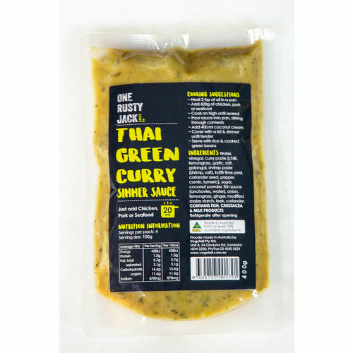 One Rusty Jack Thai Green Curry Simmer Sauce 400g