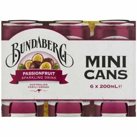 Bundaberg Mini Cans Passionfruit 6x200ml