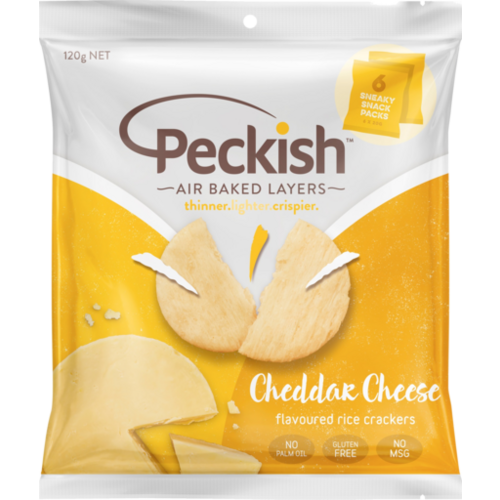 Peckish Cheddar Cheese Rice Crackers 6 pack