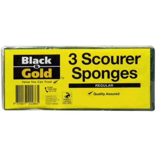 Black & Gold Scourer Sponge 3 Pack