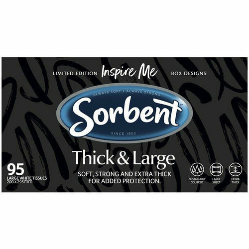 Sorbent Facial Tissues Thick & Large White 95 Pack