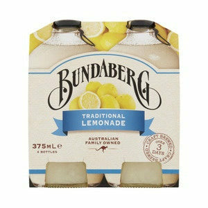 Bundaberg Traditional Lemonade Sparkling Drink Multipack Bottles 4x375ml