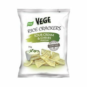 Ajitas Vege Chips Rice Crackers Sour Cream & Chives 75g