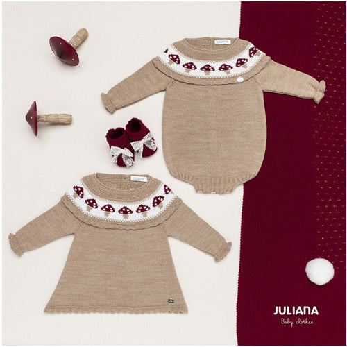 Juliana Knit Baby Dress Mushrooms